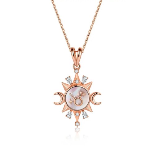 Celestial Horoscope Pendant - Taurus - Rose Gold