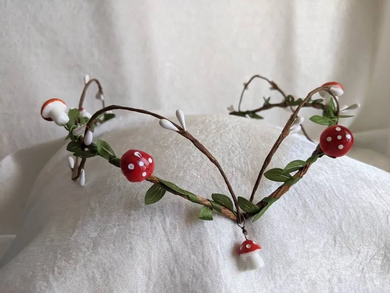 Whimsical Red Mushroom Tiara