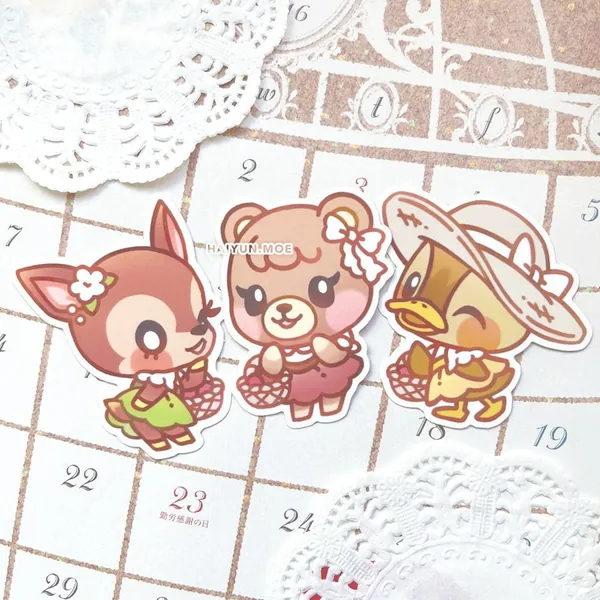 ACNH Cottagecore Stickers / Animal Crossing Water Bottle, Laptop, Notebook, Switch Decals