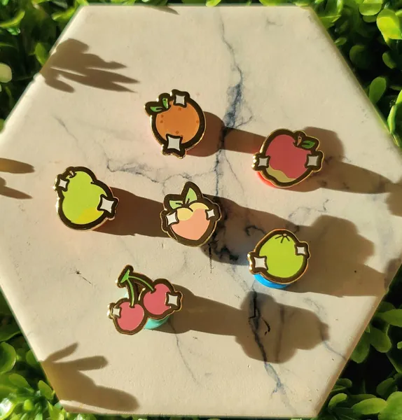 ACNH Fruit Pins | Animal Crossing Pins | Cute Pins | Small Pins | Filler Pins | Fruit Pins | Gift Ideas | Gifts for her | Stocking Stuffers