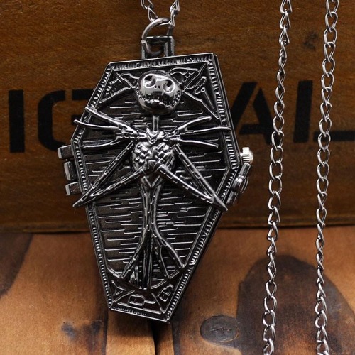 Nightmare Before Christmas Coffin Pocket Watch Necklace