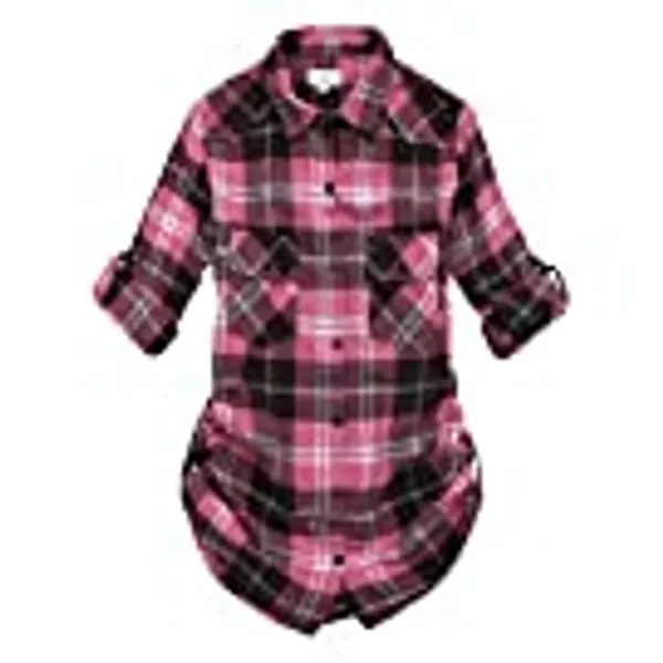Match Women's Long Sleeve Flannel Plaid Shirt