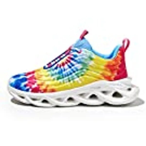 LUCKY STEP Women's Chunky Platform Tie Dye Rainbow Sneakers Tennis Running Fashion Shoes