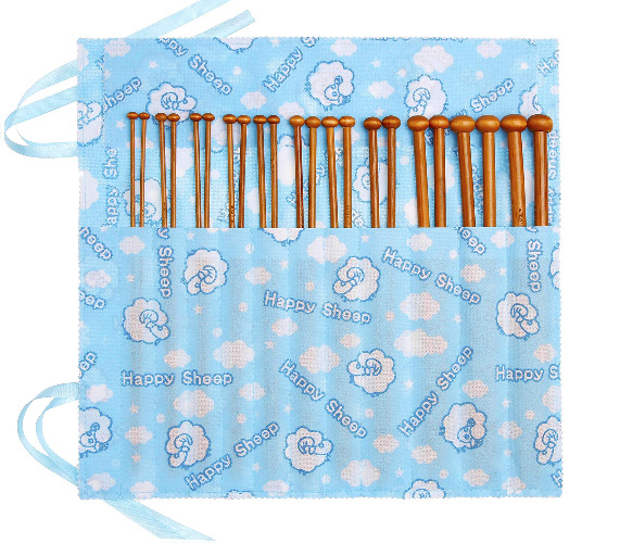 Fairycece Bamboo Knitting Needles Set Knitting Needle Case Kits for Beginners Wooden Wood - 9¾" Bamboo Knitting Needles 22 Pcs+bag