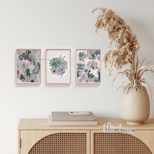Cactus Florals Art Print Set of 3 | 11 x 14 in.