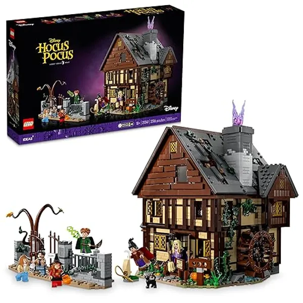 LEGO Ideas Hocus Pocus The Sanderson Sister's Cottage - Building Set for Adults, Men & Women, Age 18+ - Unique Gift for Fans W/Sister Minifigures - 21341 - Brown