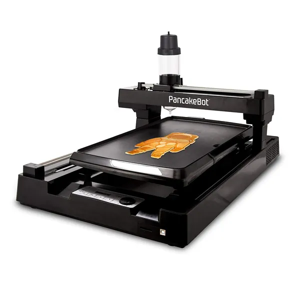 PancakeBot 2.0: 3d Pancake Food Printer + Nonstick Electric Griddle with Temperature Control, Dispenser Bottle, SD Card, Pancake Painter Software, and Recipe Book, Black