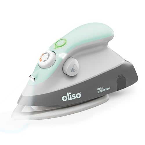 Oliso M3Pro Project Steam Iron with Solemate - for Sewing, Quilting, Crafting, and Travel | 1000 Watt Ceramic Soleplate Steam Iron | Aqua - Aqua