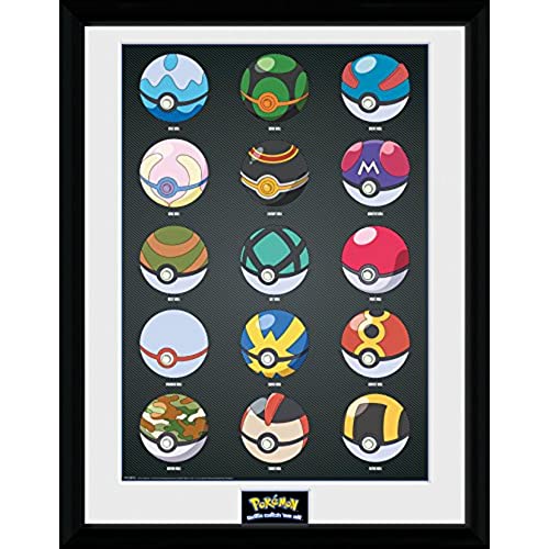 GB eye Pokémon Pokeballs 30 x 40cm Framed Collector Print