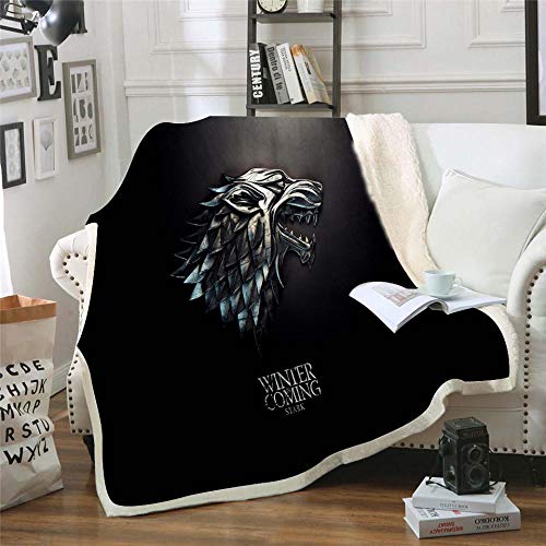 BLAMARIA Blankets Game Of Thrones Printed Winter Blankets Throws Warm Flannel Velvet Fleece Portable Travel Blankets (D) 150 * 200cm