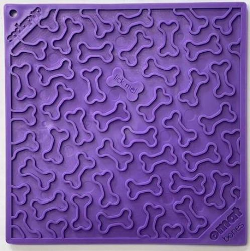 Bones Design eMat Enrichment Lick Mat - Purple Bones E-Mat