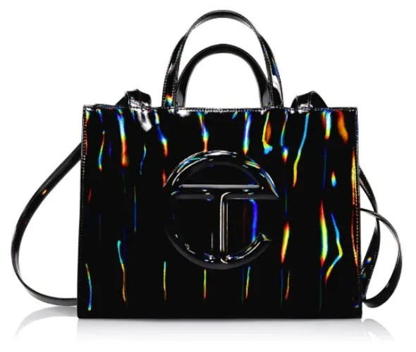 Medium Shopping Bag - Black Rainbow 