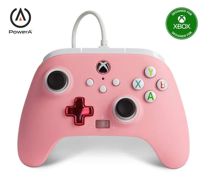 PowerA Enhanced Wired Controller for Xbox - Pink, Gamepad, Wired Video Game Controller, Gaming Controller, Xbox Series X|S, Xbox One - Xbox Series X - Pink