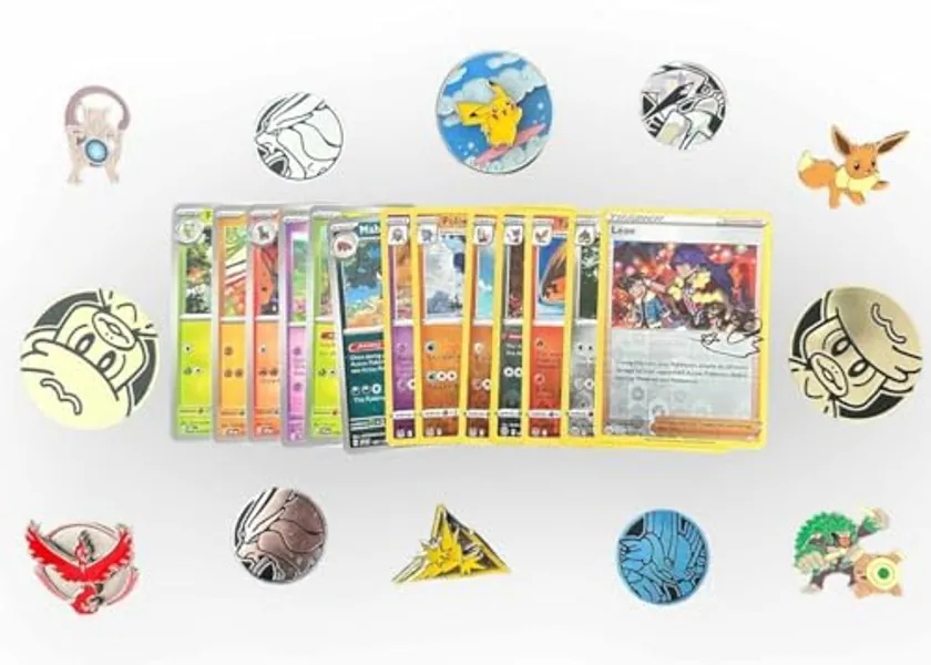 50 Assorted Pokemon Card Pack Lot This Comes with Foils, Rares, Random Pokemon Pin, and Pokemon Collectible Coin