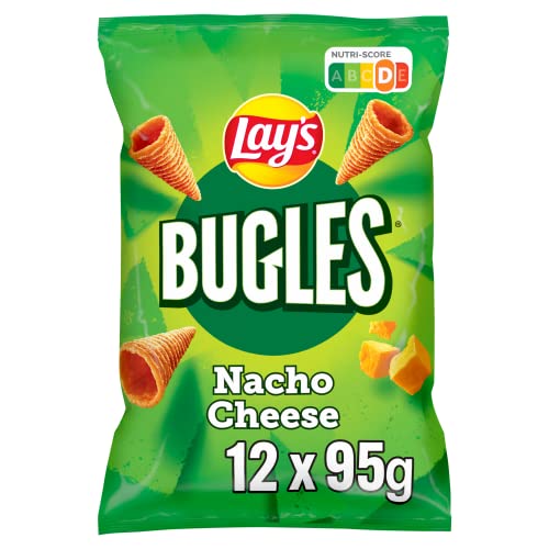 Lay´s Bugles Nacho Cheese – Herzhafter Mais-Snack mit Käse-Geschmack (12 x 95 g)
