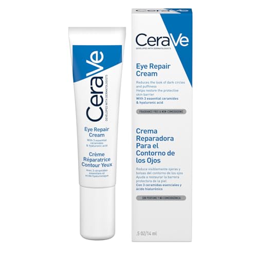 CeraVe Eye Repair Cream for Dark Circles & Puffiness 14ml with Hyaluronic Acid and 3 Essential Ceramides - Single