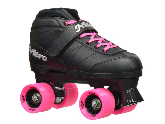 Epic Skates Super Nitro Indoor/Outdoor Quad Speed Roller Skates - Adult 6 Black/Pink
