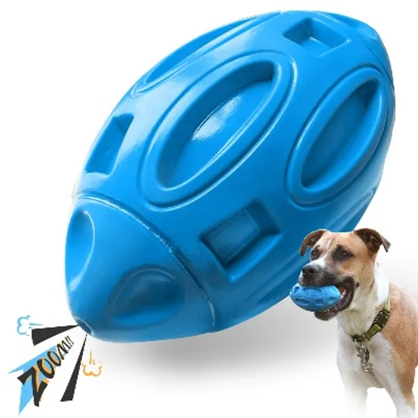 EASTBLUE Squeaky Dog Toys for Aggressive Chewers: Rubber Puppy Chew Ball with Squeaker, Almost Indestructible and Durable Pet Toy for Medium and Large Breed