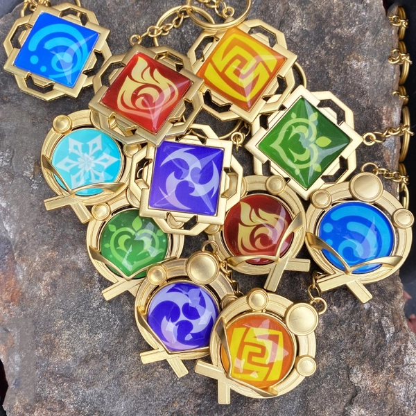 Inazuma Vision Keychain Raiden Shogun Genshin Impact Gifts - Electro