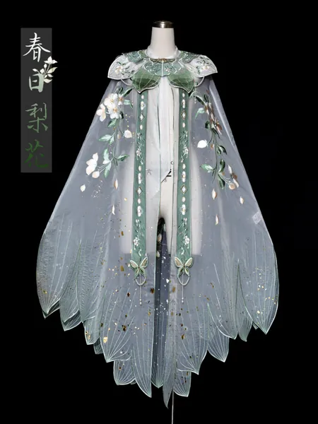 Pear Blossoms in the Spring Qi Lolita Collar and Cape Set