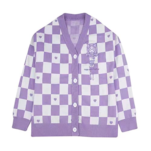 Women's Japan Cute Cardigan Sweater Kawaii JK Uniform Cardigan Sweater Cosplay Sweater - Large - Purple