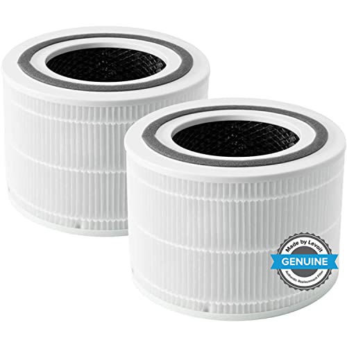 LEVOIT Core 300 Air Purifier Replacement Filter, 3-In-1 Filter, Efficiency Activated Carbon, Core300-RF, 2 Pack, White - 2 Pack - Filter