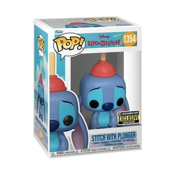 Lilo & Stitch Stitch with Plunger Pop! Vinyl Figure #1354 - Entertainment Earth Exclusive