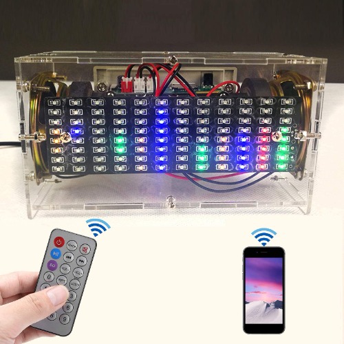 DIY Bluetooth Speaker Box Kit, Small Transparent Electronic Sound Amplifier, Building Your Own Speaker Case, DIY HiFi Speaker for Teens, Kids, Adults(Transparent)