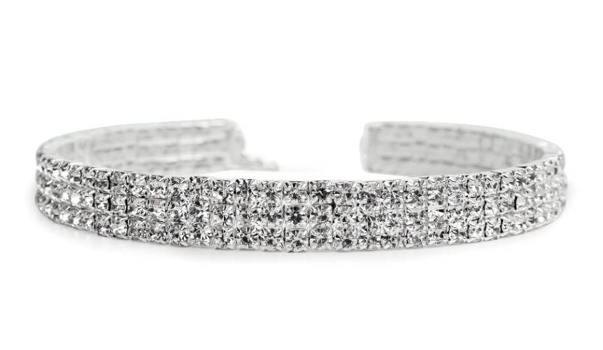 Rhinestone Choker Necklace (3 Row)