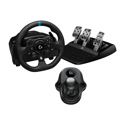 Logitech G Logitech G923 Racing Wheel and Pedals, TRUEFORCE Force Feedback, Real Leather Driving Force Shifter - Xbox X|S, Xbox One, PC, Mac - Black - Xbox|PC - Wheel Kit + Shifter