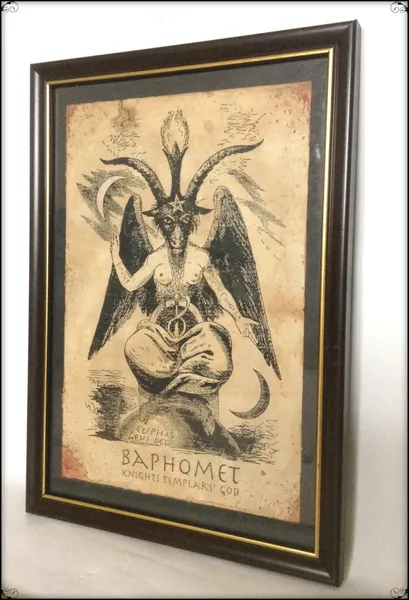 Baphomet Aged Reproduction Print A4 size