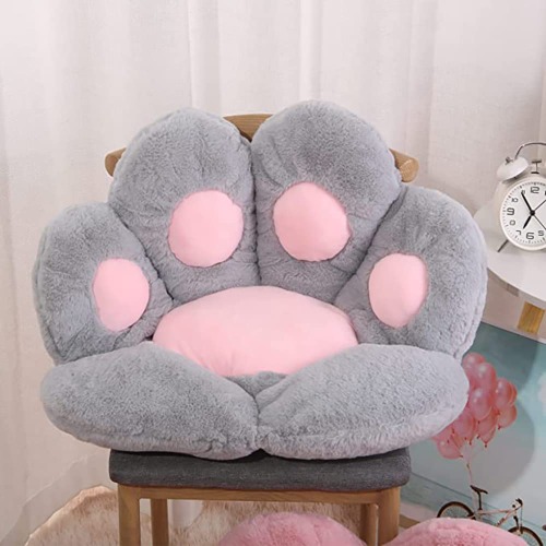 DAWNTREES Cat Paw Cushion,70 * 60cm,Grey Floor Cushion,Seat Cushion,Paw Shape Floor Cushion Reading Pillow and Leisure Lazy Sofa for Dining Room, Office, Bedroom Chair Cushion - Gray cat scratch 70CM $34.99