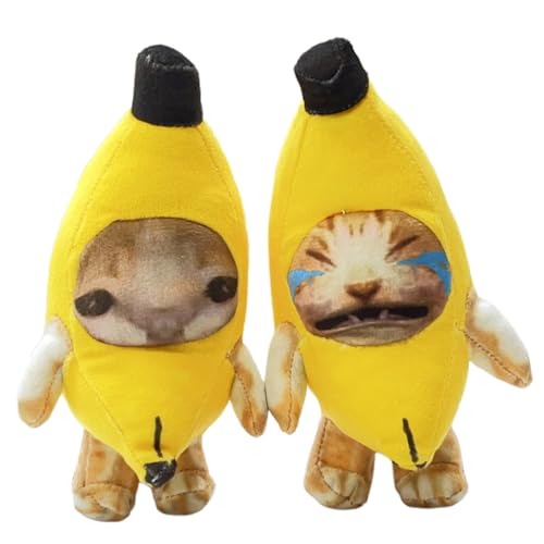 WouND 2pcs Banana Cat Plush sad and crying expression vocalization - Cry & Bitter
