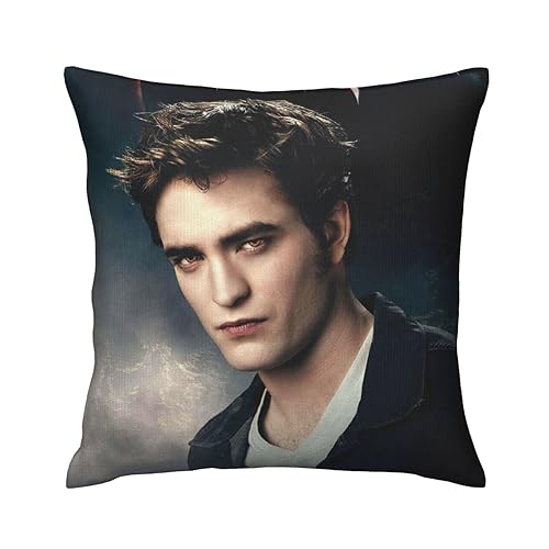 Edward-Cullen Bella-Swan-Twilight 18"X 18"Inch Polyester Pillow Cases Home Decor Decorations Square Soft Throw Pillow Covers for Car Bed Bedroom Sofa