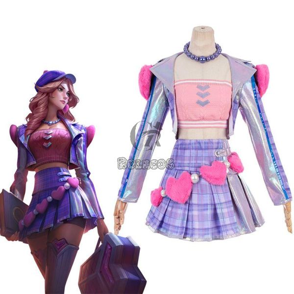 LOL Heartache & Heartthrob Caitlyn Cosplay Costume Halloween Costume
