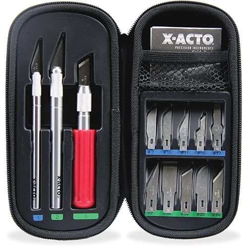 X-ACTO Compression Basic Knife Set, 3 Knives, 13 Blades, Soft Carry Case, 17 Count - Art Knives
