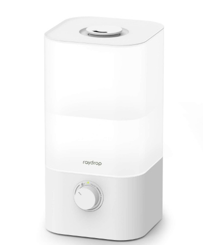 raydrop Cool Mist Humidifier Diffuser, 2.5L Essential Oil Diffuser, Top Fill Humidifier for Bedroom, Home and Office, Baby Humidifier with Adjustable Mist Output, Dial Knob, Auto Shut Off (White) - White