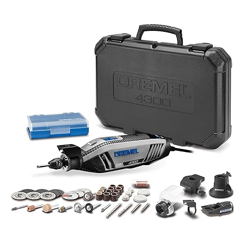 Dremel 4300-5/40 High Performance Rotary Tool Kit with LED Light- 5 Attachments & 40 Accessories - Ideal for Grinding, Cutting, Wood Carving, Sanding, and Engraving - 45 Piece Kit