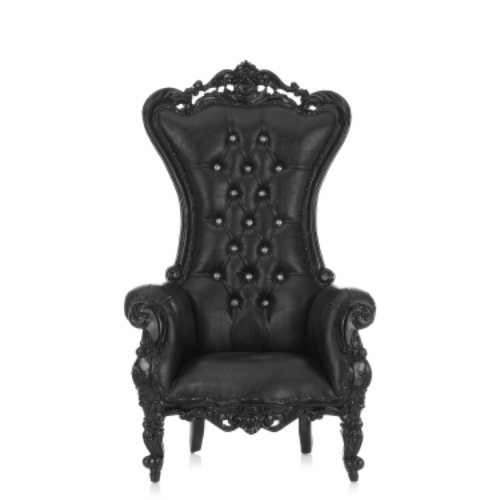 "Queen Tiffany 59" Throne Chair - Black / Black