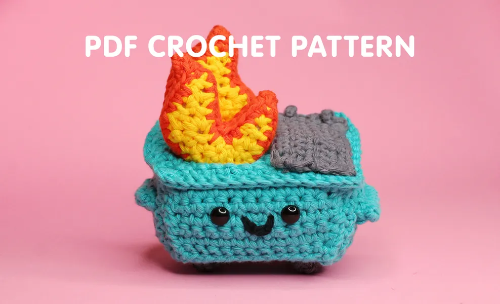 Dumpster Fire - PDF Crochet Pattern - Twinkie Chan - 100% Soft - amigurumi