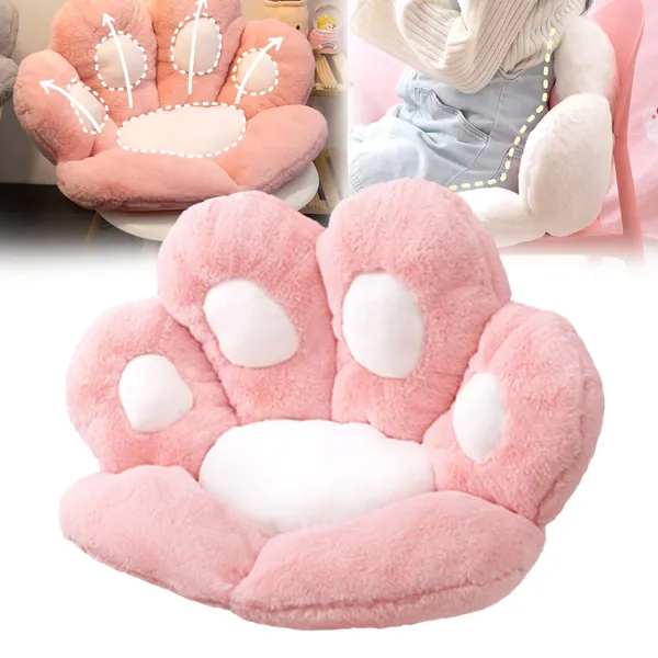 Cute Seat Cushion Cat Paw Shape Lazy Sofa Bear's Paw Office Chair Cushion Warm Skin-Friendly Floor Sofa Office Cushion Cat's Paw Plush Cushion Children's Birthday Gift
