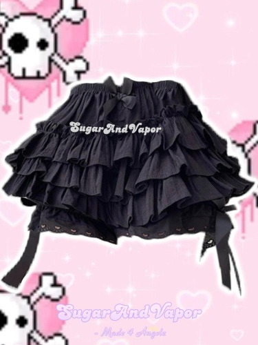 ANNA Lolita Flared Lace Mini Skirt (Skort) | Black / XS-S