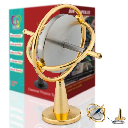 DjuiinoStar Heavy Duty Gyroscope (Solid Stainless Steel Rotor): Initial Speed 8,000 RPM, Sturdy and Stable; Provides Very Good Gaming Experience; High-End Office Toy, Addictive Science Gear DG-5PRO-01 - Gold