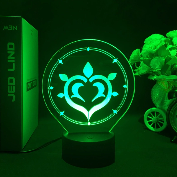 Gesnhin Impact Elements LED Night Light Genshin Desk Lamp Cool Genshin Gifts - Dendro