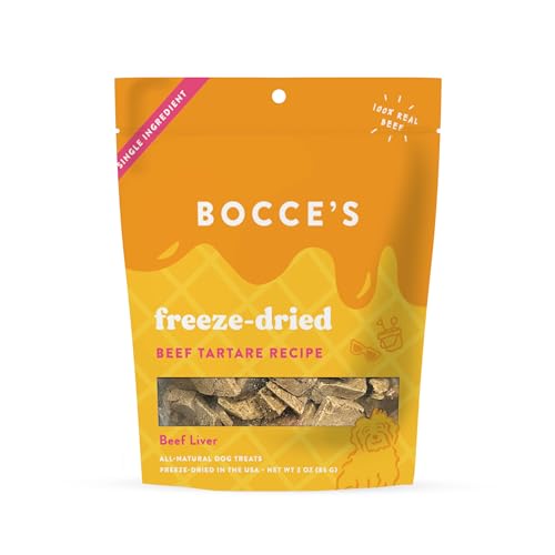 Bocce's Bakery Freeze Dried Beef Tartare Treats for Dogs - All-Natural, Freeze-Dried Treats Made with One Ingredient, Made in The USA, 3 oz