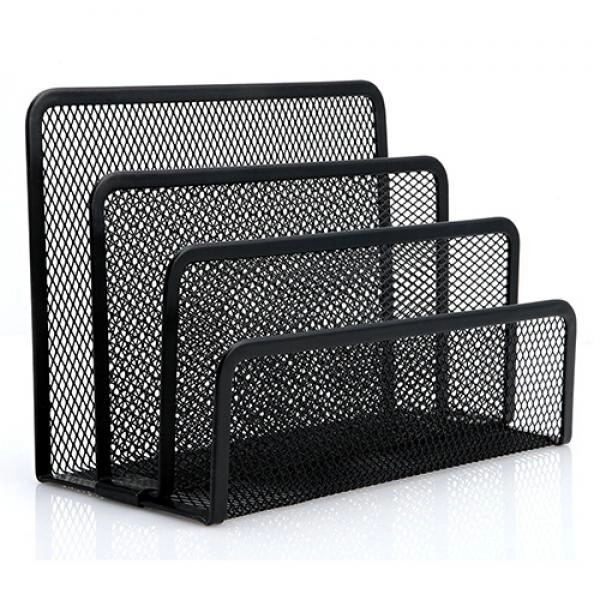 Black Mesh Letter Mail Business Document Tray Desk Office File Holder Organizer Desk Organizer Magazine Holder Office Organizer