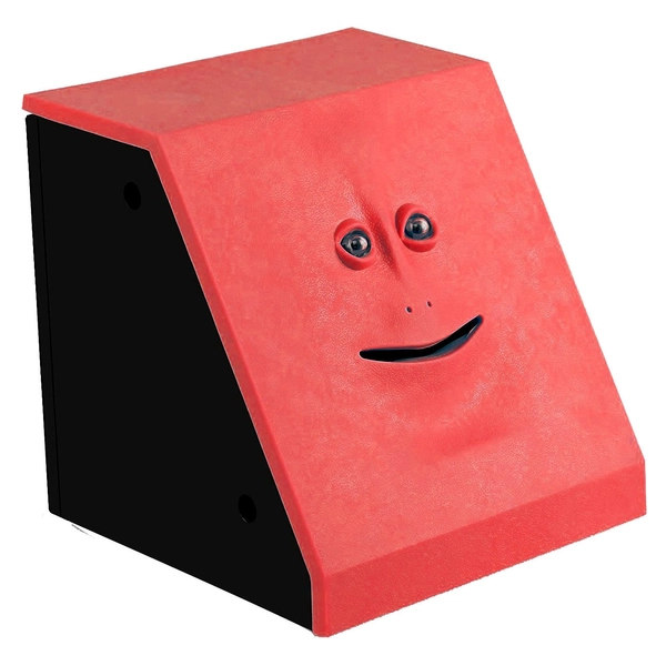 HSTYAIG Face Coin Bank Money Eating Coin Bank Battery Powered Monkey Saving Box (Red) - Red