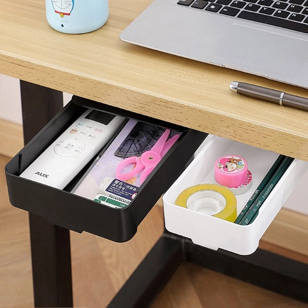 Self Stick Pencil Tray Under Desk Drawer Storage