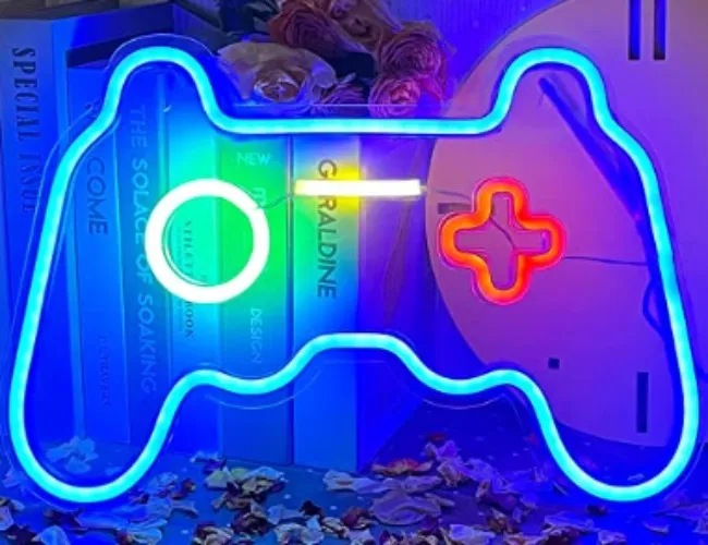 Game Shaped Neon Sign,Game Neon Signs Suitable for bedroom bar party game room christmas halloween LED Game Signs