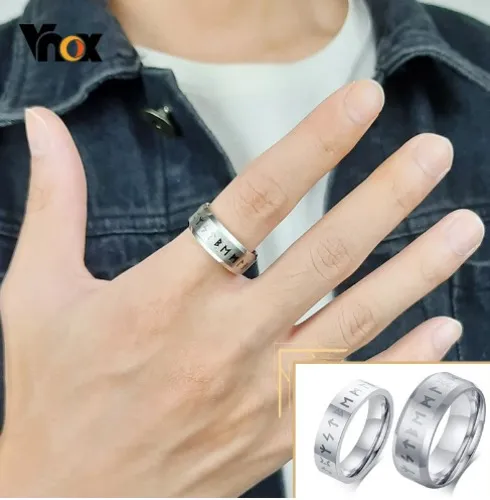 Vnox Vintage Viking Rune Men's Ring